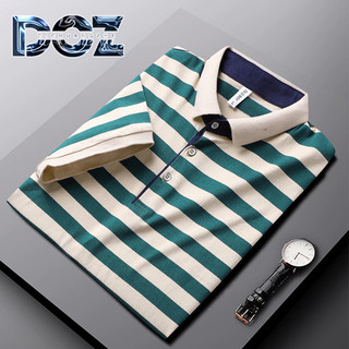 Áo Polo Dichuangzhe Nam Sọc Gấp Cổ Cotton Sọc Áo Thường Ngày
