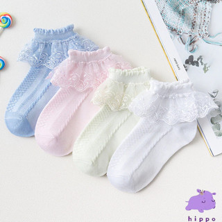 Tất Ren Bé Gái Bé Gái Cotton Mùa Xuân Hè Lưới Tất Công Chúa Ngắn Khiêu Vũ Tất Trẻ Em 1-12 Tuổi