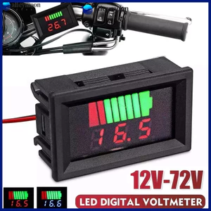 12v-72v Xe Máy Hàng Hải LED Kỹ Thuật Số Vôn Kế Đồng Hồ Đo Điện Áp Pin