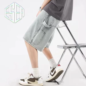 ESEA Quần Short Jean Ống Rộng Thời Trang Đường Phố Mới Cho Nam Và Nữ