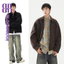 Yipinyouyou Áo khoác American Retro Workwear Áo khoác đồng phục bóng chày rộng đau khổ