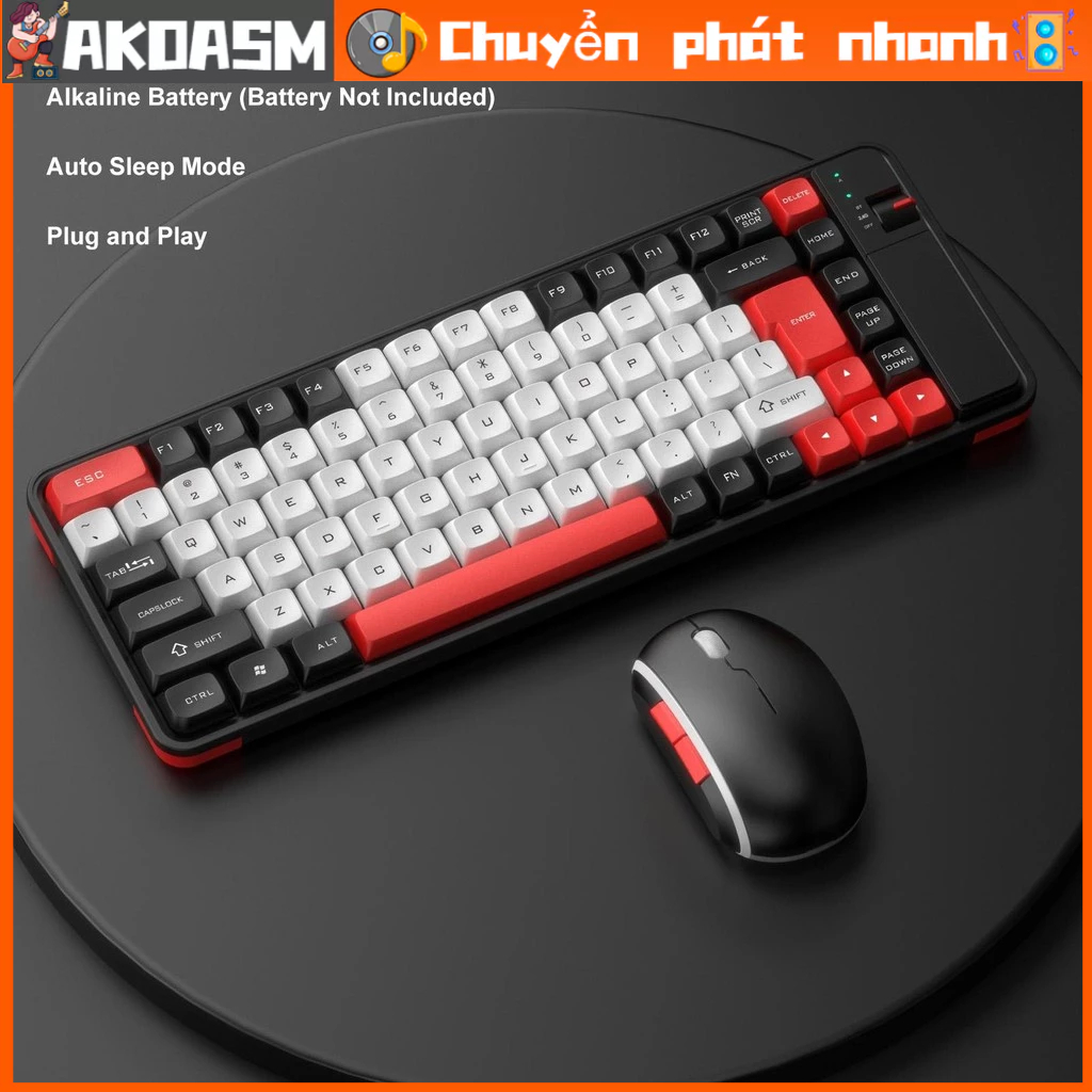 AKOASM Combo Bàn Phím Và Chuột 84 Bố Trí QWERTY USB Thu Bluetooth Màu ...