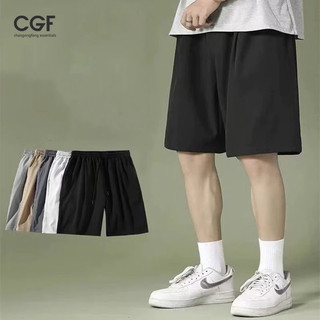 Quần short mỏng khô nhanh mùa hè dành cho nam CGF, quần bóng rổ thể thao thông thường bằng lụa băng thẳng rộng