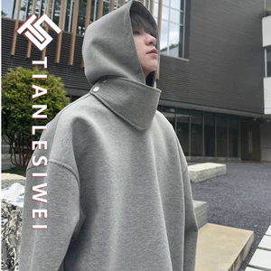 Tianlesiwei Thu Đông Nam Nữ Áo Thun cotton Có Mũ Trùm Đầu Cao Cấp Mỹ Cổ Đứng Có Mũ Trùm Đầu