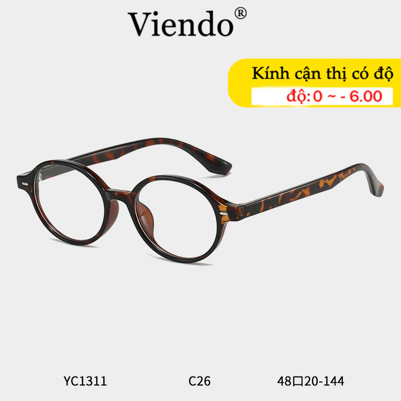 Kính Cận Có Độ Nam Nữ VIENDO Mắt Kính Oval TR90 Chông Tia UV Ánh Sáng Xanh Cao Cấp -1.0/-2.0/-3.0/-4.0/-5.0/-6.0