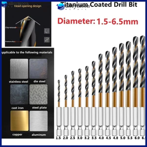 Bộ mũi khoan tráng titan bằng thép tốc độ cao OTO 1PC HSS 1 / 4 Chuôi lục giác 1,5-6,5mm