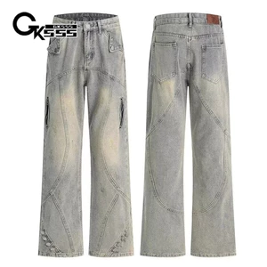 Gksss Quần Jean Nam Mỹ retro Rời Thường Ngày Giặt Đau Khổ vibe Quần Phố Cao Cấp Thoáng Mát