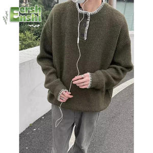 Áo len nam EERSHENSHI họa tiết Nhật Bản cổ tròn lười biếng phong cách cổ tròn áo len dệt kim cao cấp