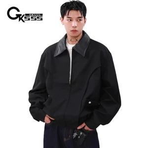 Áo khoác nam GKSSS, áo khoác bóng chày cấu trúc hình dáng đường phố cao cấp dáng rộng cổ điển kiểu Mỹ