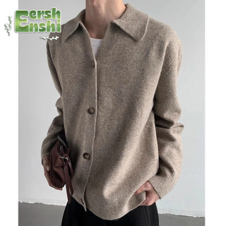 Áo len nam EERSHENSHI, áo len cardigan cổ điển và đa năng, dáng rộng, áo len dệt kim phong cách lười biếng