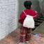 Trẻ Em Năm Mới Len Kẻ Sọc Rời Rộng Quần Cừu Đỏ Lót Lông Cừu Dày Áo Bộ Đêm Giao Thừa Hai