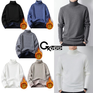 GKSSS  Áo len nam cổ lọ dáng rộng ấm áp màu trơn phong cách Nhật Bản