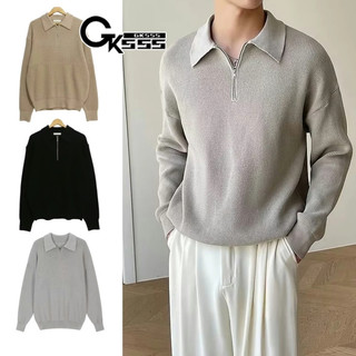 Áo sơ mi POLO nam GKSSS, phong cách Nhật Bản, áo len đáy đơn giản, giản dị