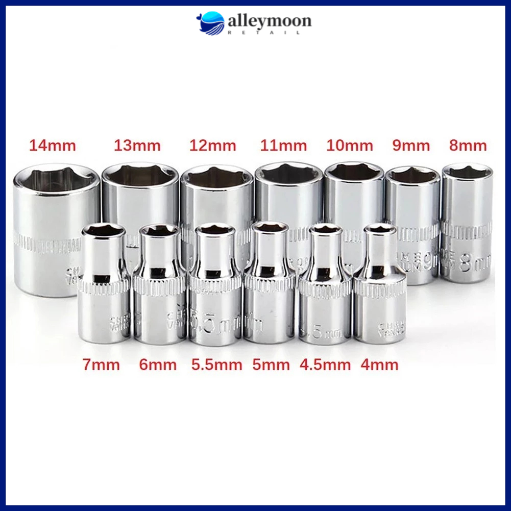 1 Cái 4-14mm 1 / 4in Đầu Lục Giác Chìa Khóa Ổ Cắm Cờ Lê Số Liệu Hai Đầu Lục Giác Tay