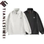 Tianlesiwei Mỹ nam nữ dáng rộng thể thao giản dị áo hoodie mùa thu đơn giản thêu cổ nửa dây kéo áo hoodie