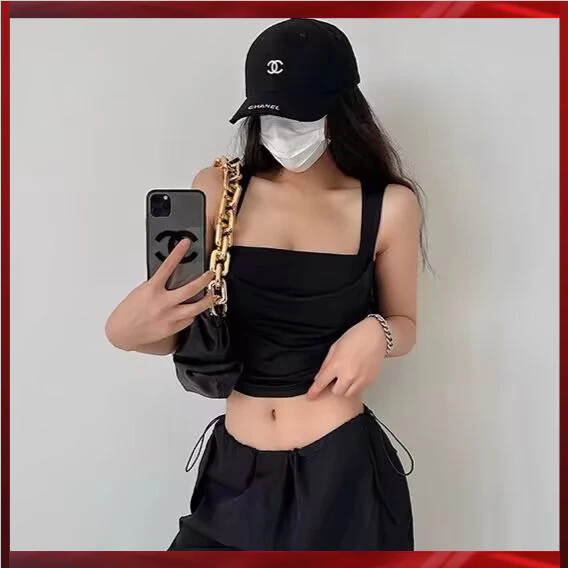Áo vest dáng ôm thanh lịch màu trơn dành cho nữ Y2K áo crop top gợi cảm mới