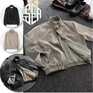 Áo khoác nam ESEA Áo khoác nam thời trang kiểu Mỹ cổ điển dáng rộng họa tiết hạt dọc houndstooth Áo khoác Harrington