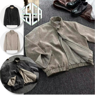 Áo khoác nam ESEA Áo khoác nam thời trang kiểu Mỹ cổ điển dáng rộng họa tiết hạt dọc houndstooth Áo khoác Harrington