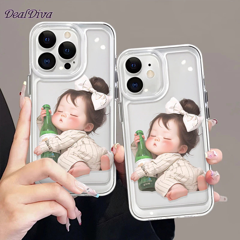 [Dea] Ốp điện thoại chống sốc trong suốt cho IPhone 11 12 14 15 Pro Max