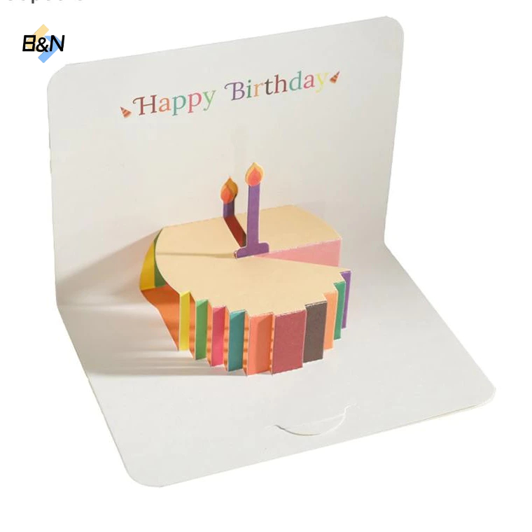 B&N  3D Chúc Mừng Sinh Nhật Thẻ Bánh Hoa Có Phong Bì Thiệp Sinh Nhật Ngộ nghĩnh Cho Nữ Trẻ Em Bạn Bè Thiệp Greeg Tiệc Quà Tặng.