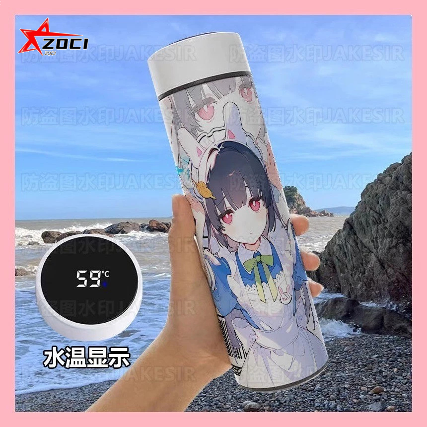 [Zoci] Cốc Blue Archive Takanashi Hoshino Cốc du lịch bằng thép không gỉ nhỏ gọn dung lượng cao có màn hình nhiệt độ