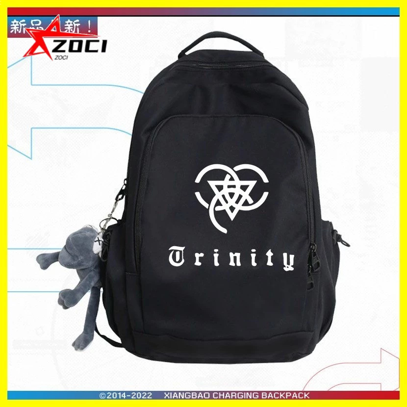 [Zoci] Túi đi học Lưu trữ màu xanh Abydos Lưu trữ màu xanh Abydos Logo trường học Charlie Hàng hóa Ba lô nam nữ hai chiều Túi đi học phổ biến phù hợp