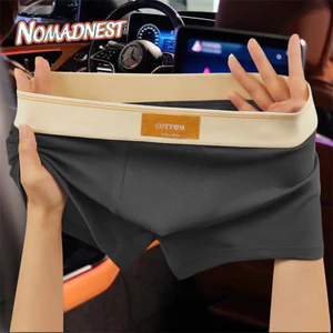 NOMADNEST Quần lót nam, thương hiệu cotton nguyên chất hợp thời trang, quần bốn góc thoải mái