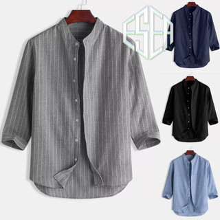 Áo sơ mi nam ESEA thời trang Hàn Quốc dáng rộng thoáng khí chất lượng cao áo sơ mi cổ đứng