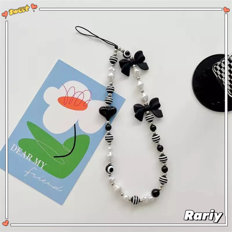 Dây đeo tay điện thoại hạt thủy tinh đan tay Chắc chắn chống rơi Phong cách cá tính-RY