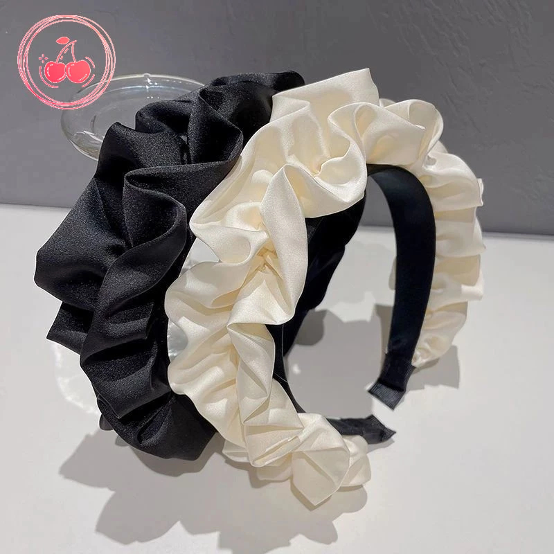 💞Cherry💞Băng Đô Cài Tóc Vải Nhăn Phong Cách Pháp Cổ Điển Thời Trang Cho Nữ