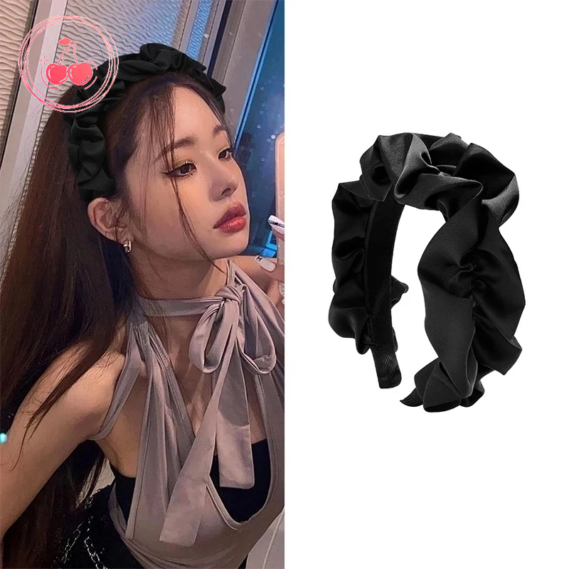 💞Cherry💞Băng Đô Cài Tóc Vải Nhăn Phong Cách Pháp Cổ Điển Thời Trang Cho Nữ