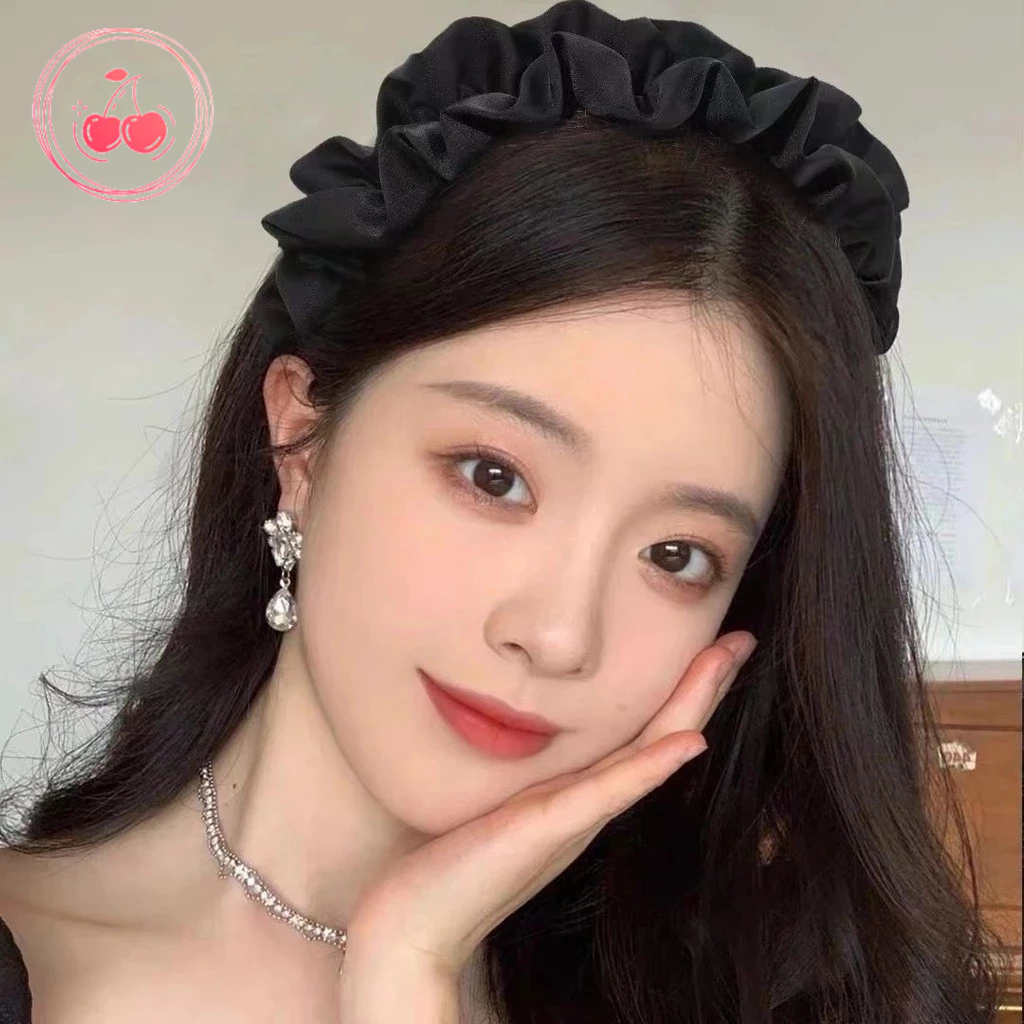 💞Cherry💞Băng Đô Cài Tóc Vải Nhăn Phong Cách Pháp Cổ Điển Thời Trang Cho Nữ