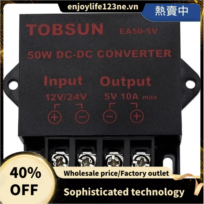 24v / 12V sang 5V 10A 50W Màn hình quảng cáo LED ô tô Nguồn điện Bộ chuyển đổi DC Biến áp