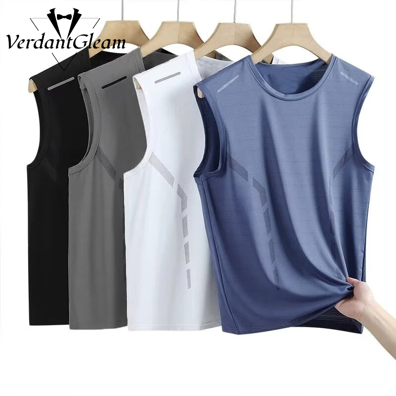 VG Áo thể dục không tay Ice Silk hợp thời trang dành cho nam