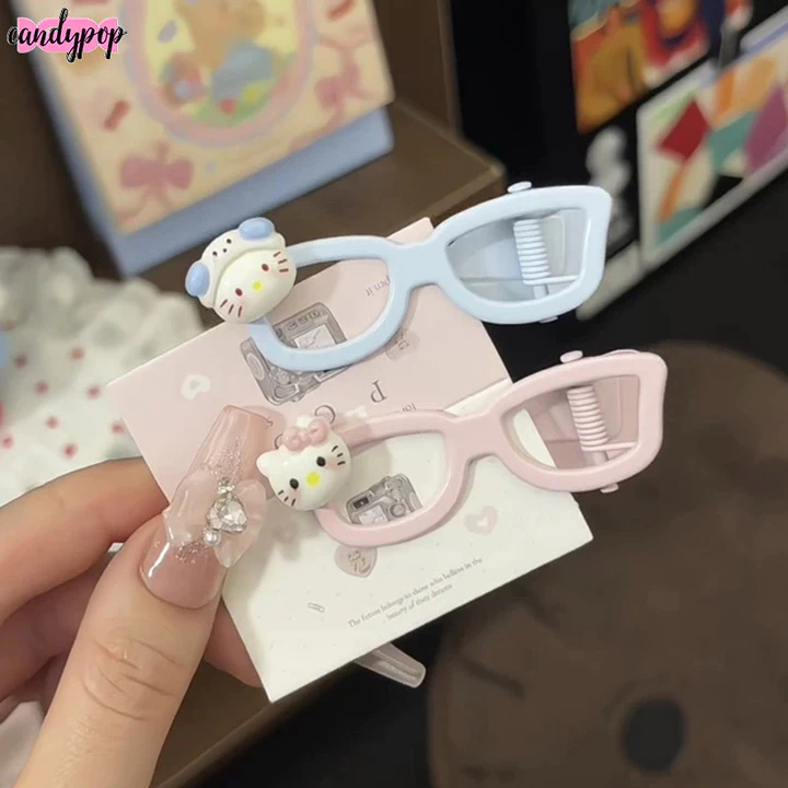 🍭Candy🍭Kính HelloKitty Dễ Thương Kẹp Tóc Nhỏ Bé Gái Trán Nổ Kẹp Phụ Kiện Tóc Thời Trang