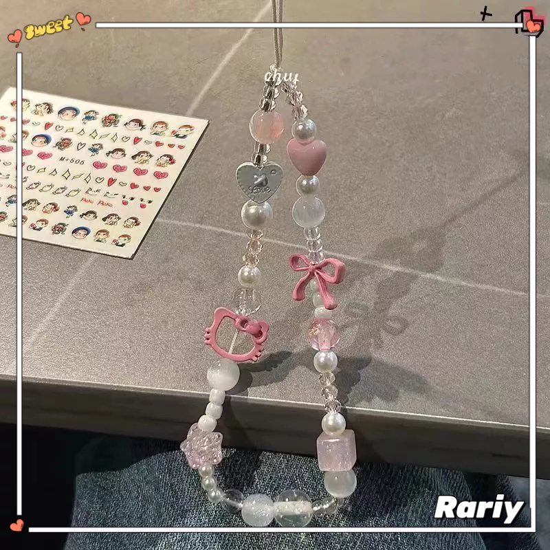 Dây đeo điện thoại Hello Kitty hồng – Phụ kiện chống mất cho máy ảnh CCD-RY