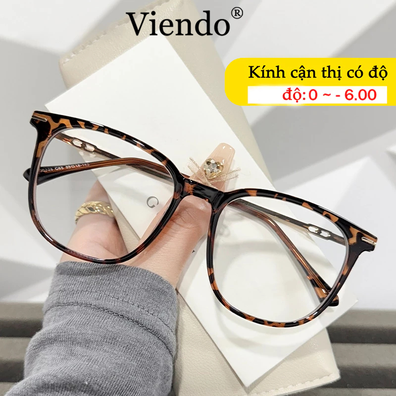 Gọng Kiếng Cận Nam Nữ VIENDO Kính Cận Gọng Vuông Chông Tia UV Ánh Sáng Xanh Đổi Màu Khi Ra Nắng Cao Cấp -1.0/-2.0/-3.0/-4.0/-5.0/-6.0