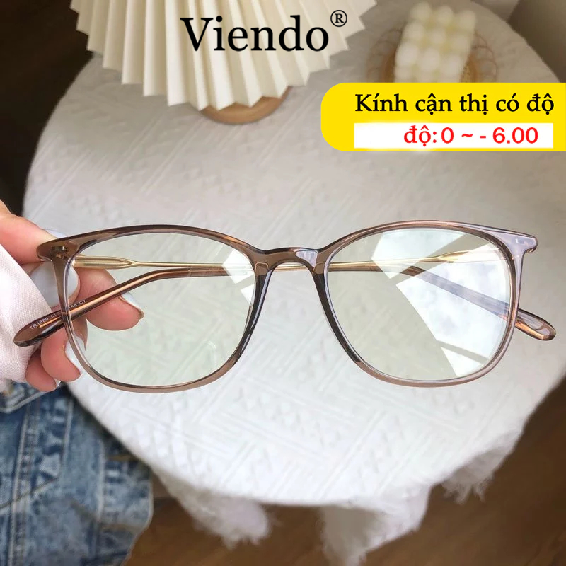 Kính Giả Cận Nam Nữ VIENDO Chống Bụi Chống Ánh Sáng Xanh Tia UV Thời Trang -1.0/-2.0/-3.0/-4.0/-5.0/-6.0