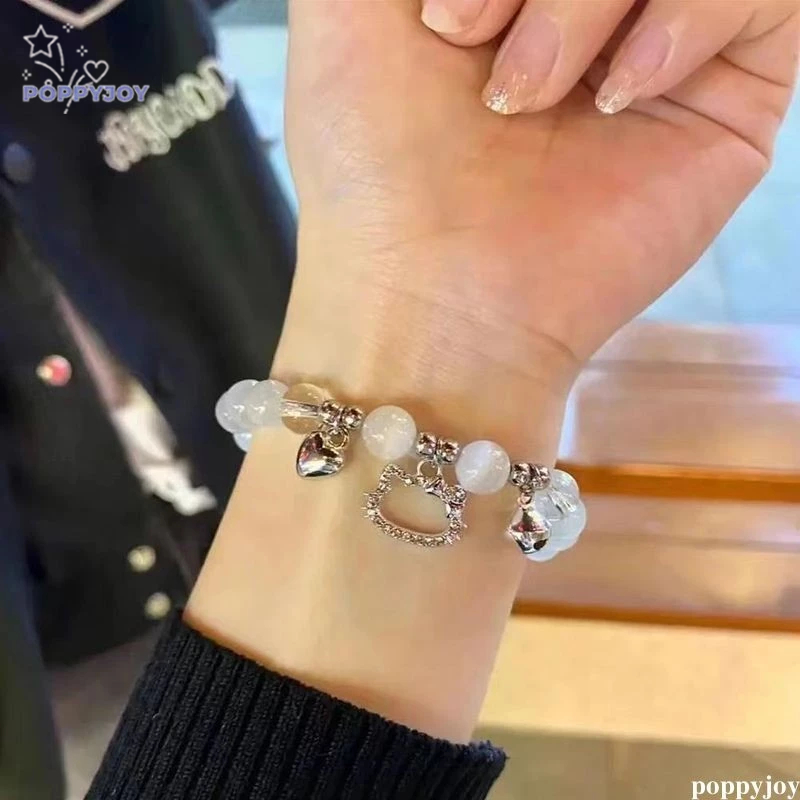 🐾POP Dễ Thương Vòng Đeo Tay Hình Mèo hello kitty / Bướm / Trái Tim Có Chuông Xinh Xắn
