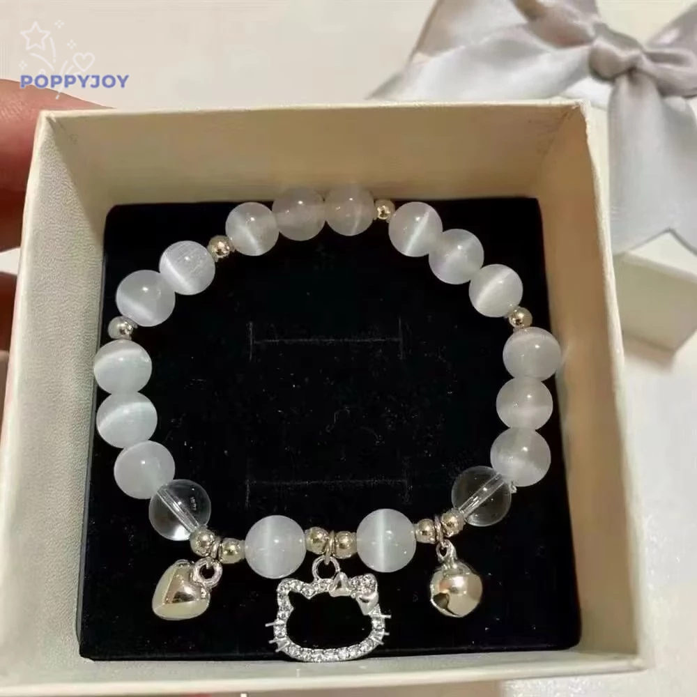 🐾POP Dễ Thương Vòng Đeo Tay Hình Mèo hello kitty / Bướm / Trái Tim Có Chuông Xinh Xắn