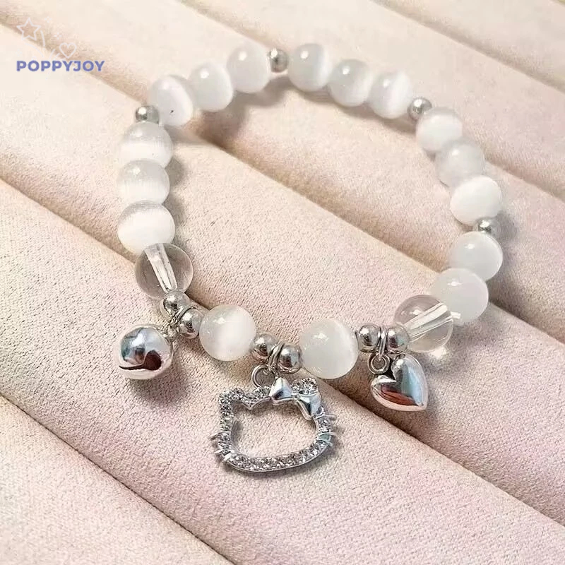 🐾POP Dễ Thương Vòng Đeo Tay Hình Mèo hello kitty / Bướm / Trái Tim Có Chuông Xinh Xắn