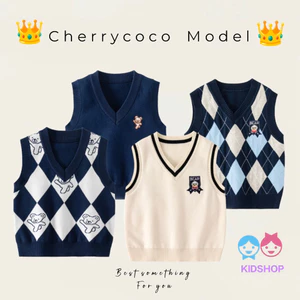 Wapypy Áo Khoác cardigan sweater Không Tay Thời Trang Cho Bé Trai