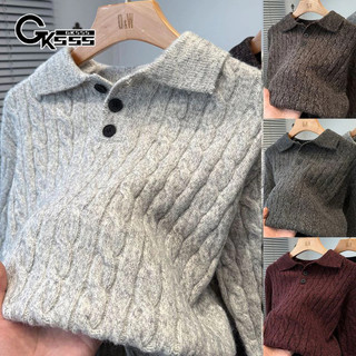 Áo len dệt kim phong cách Harajuku Nhật Bản, cổ gập xuống, phù hợp unisex