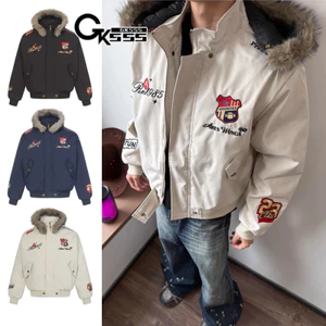 Áo khoác độn bông nam GKSSS American Retro thêu Huy hiệu đại bàng leo núi chất lượng cao