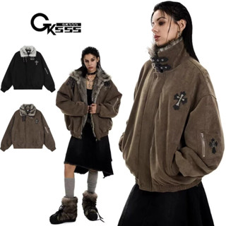 Áo khoác độn cotton nam GKSSS Da lộn phong cách Mỹ thương hiệu hợp thời trang phong cách unisex chất lượng cao