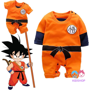 Áo Liền Quần Hóa Trang Nhân Vật Son Goku Dragon Ball Z Cho Bé Trai Sơ Sinh