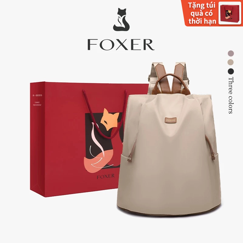 FOXER Túi xách nữ đi học Ba lô chống nước Túi du lịch chống trộm Ba lô dung tích lớn