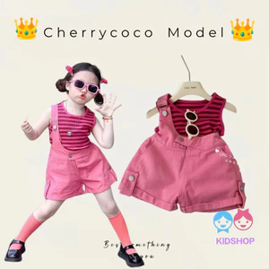Bộ Đồ Mùa Hè Bé Gái Phong Cách Mới Trung Nhỏ Trẻ Em Phiên Bản Hàn Quốc Hai Mảnh Áo Vest Trẻ Em Quần Short