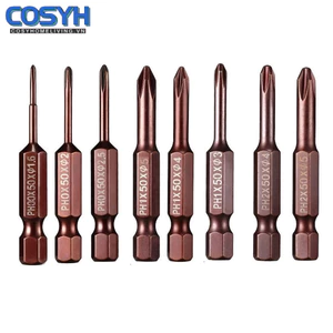 Mũi tuốc nơ vít lục giác 50mm 1 / 4 inch Máy khoan tác động điện PH00 PH0 PH1 PH2