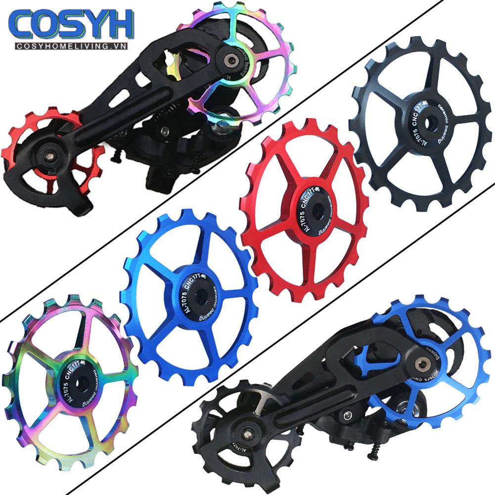 [Cosyh] Bánh xe 11-17T Ròng rọc bằng gốm MTB Vòng bi xe đạp đường trường Derailleur phía sau